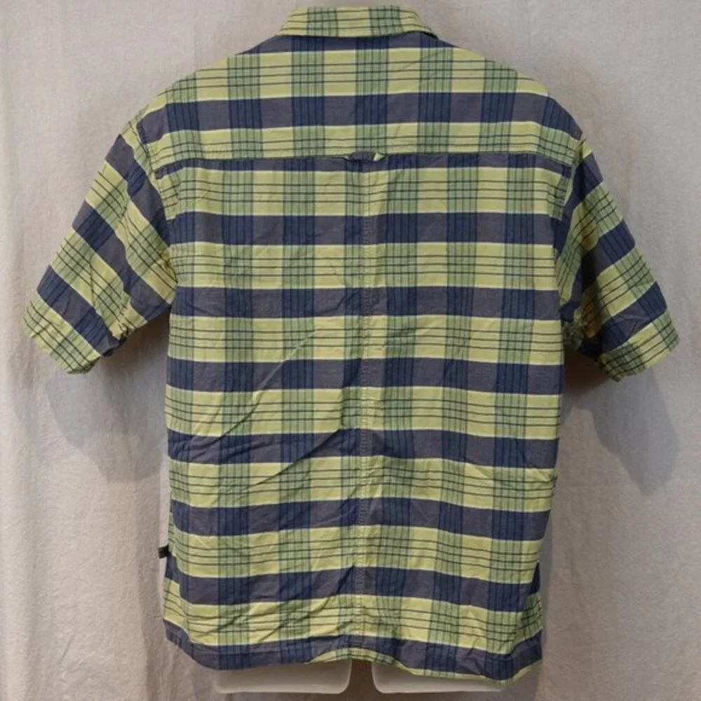The North Face A5 Series Green Plaid Short-Sleeve Hiking Shirt Medium